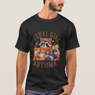 Camiseta Funny Halloween Feral Chica Autumn Cute Raccoon co