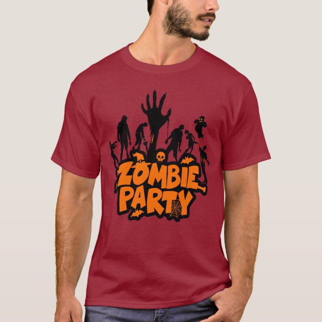 Camiseta Funny Halloween Fiesta zombi Scary T-Shirt (Anverso)