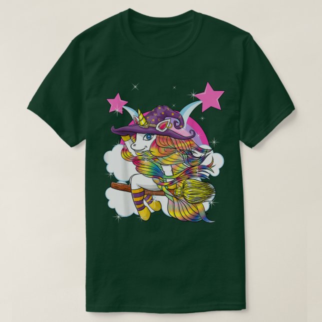 Camiseta Funny Halloween Gift Star Cloud Rainbow Flying Uni (Diseño del anverso)