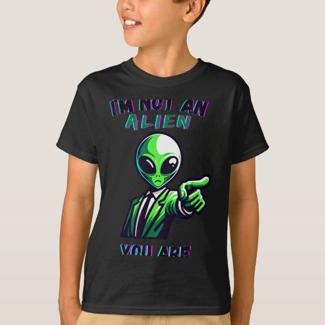 Camiseta Funny Halloween I'm Not An Alien, You Are  (Anverso)