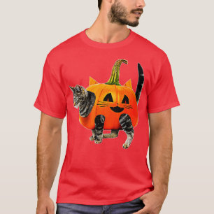 Camiseta Funny Halloween Jack-O-Lantern Pumpkin Cat  for Me