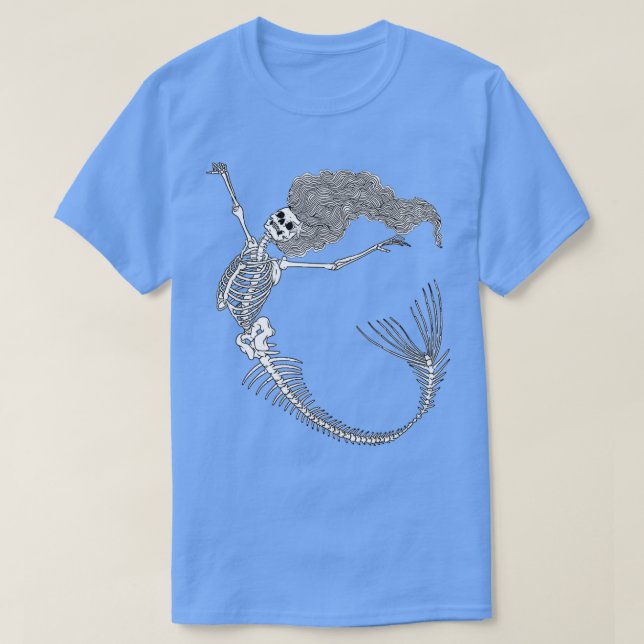 Camiseta Funny Halloween Mermaid Skeleton Guay (Diseño del anverso)