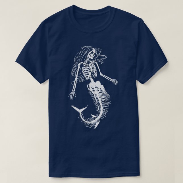 Camiseta Funny Halloween Mermaid Skeleton regalo Guay Scary (Diseño del anverso)