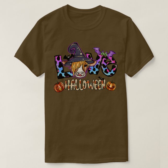 Camiseta Funny Halloween On The Farm Heifer Cute Cow With W (Diseño del anverso)