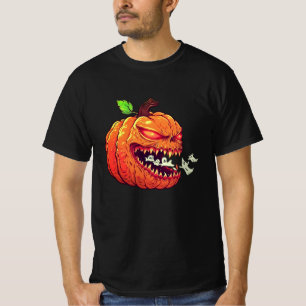 Camiseta Funny Halloween Pac-Man Pumpkin Fantasma Alien Tee