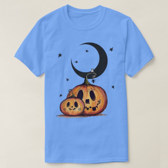 Camiseta Funny Halloween Scray Pumpkin Face Halloween Night (Diseño del anverso)