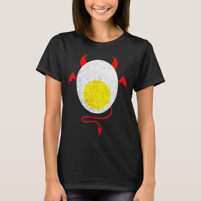 Camiseta Funny Halloween Shirt Devil Egg Yolk Food Lover La (Anverso)