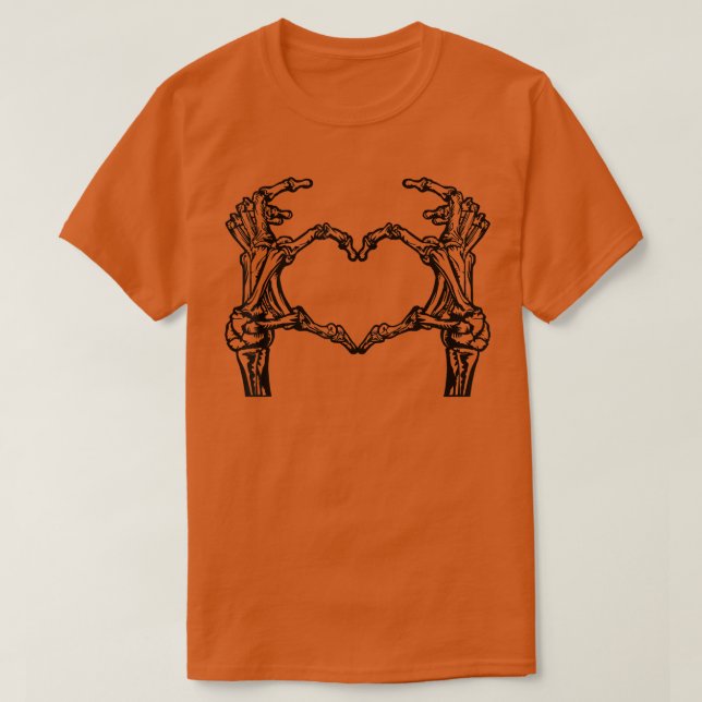 Camiseta Funny Halloween Skeleton Hand Heareen Costo de Hal (Diseño del anverso)