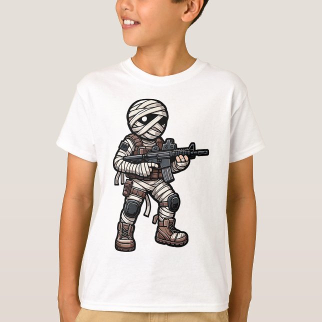 Camiseta Funny Halloween Tactical Mummy Army Men Veterans C (Anverso)