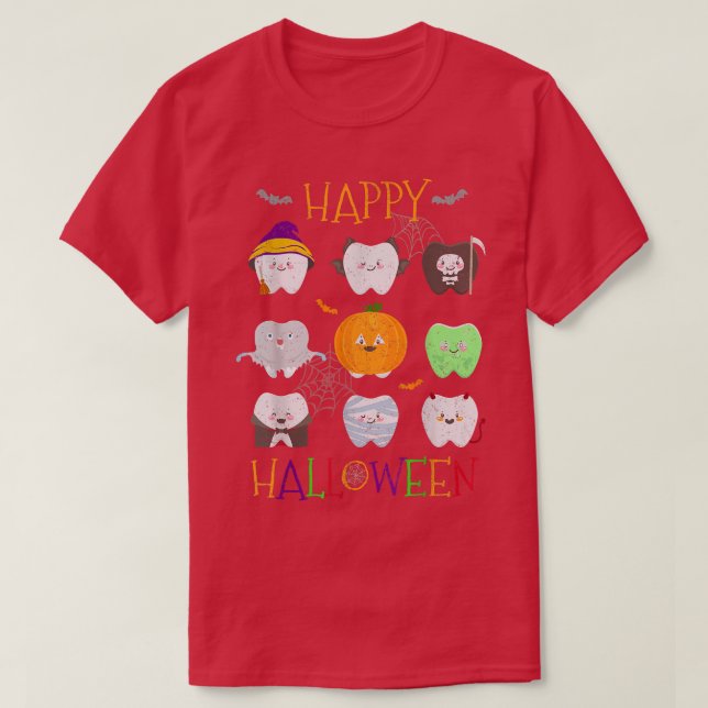 Camiseta Funny Halloween Teeth Costume Dentista Asistente P (Diseño del anverso)