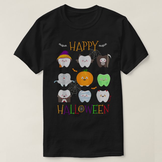 Camiseta Funny Halloween Teeth Dentist Assistant Tooth Cost (Diseño del anverso)