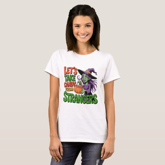 Camiseta Funny Halloween Witch Candy Trick or Treat Tee (Anverso completo)