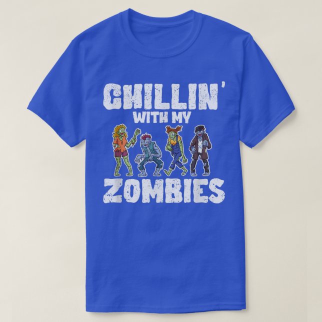Camiseta Funny Halloween Zombie Lover Creepy Chillin With M (Diseño del anverso)