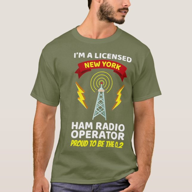 Camiseta Funny Ham Radio New York (Anverso)
