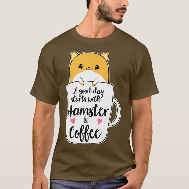 Camiseta Funny Hamster Coffee Mug Hamster Lover Regalos (Anverso)