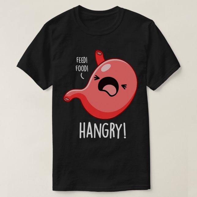 Camiseta Funny Hangry Hungry Angry Pun (Diseño del anverso)