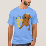 Camiseta Funny Hanukkah Chanukah Vizsla Perg Lover Menorah<br><div class="desc">Hanukkah Chanukah Vizsla Perro Amor Menorah Judío .</div>