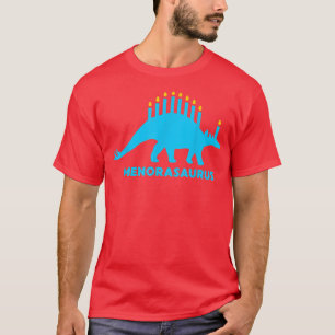 Camiseta Funny Hanukkah  Dinosaur Stegosaurus Dino Menorah 