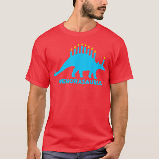 Camiseta Funny Hanukkah  Dinosaur Stegosaurus Dino Menorah 
