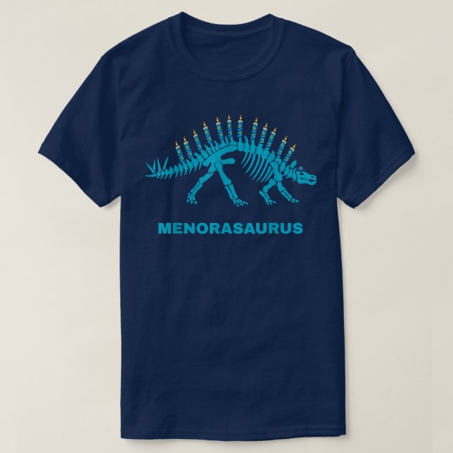 Camiseta Funny Hanukkah Dinosaur Stegosaurus Dino Menorah B (Diseño del anverso)