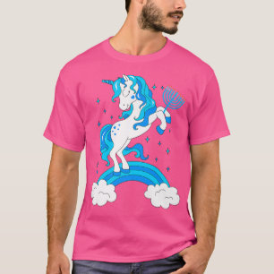 Camiseta Funny Hanukkah Jewish Unicorn con Menorah