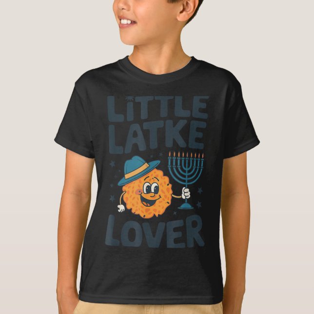 Camiseta Funny Hanukkah Little Latke Jewish Family Kids Mat (Anverso)