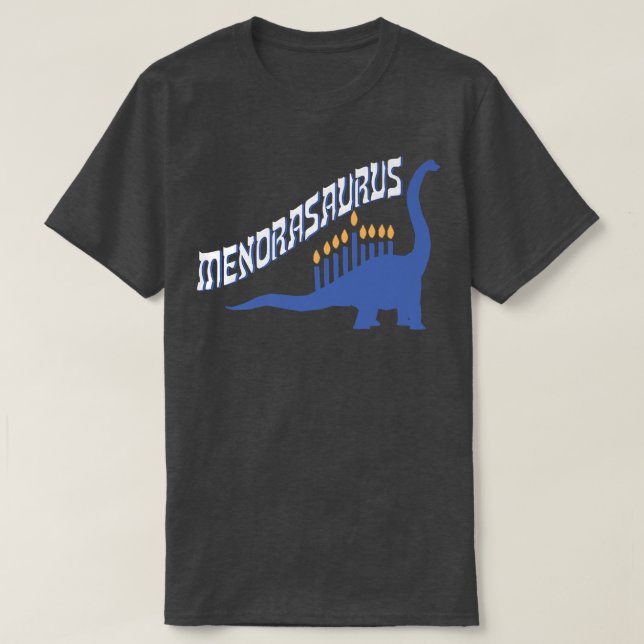 Camiseta Funny Hanukkah Menorasaurus Brachiosaurus & Menora (Diseño del anverso)