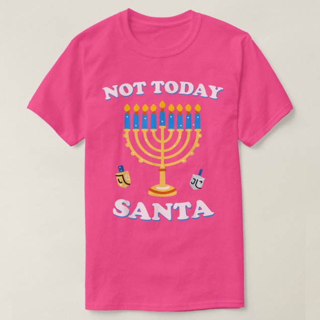 Camiseta Funny Hanukkah Not Today Santa  Jewish Chanukah  (Diseño del anverso)