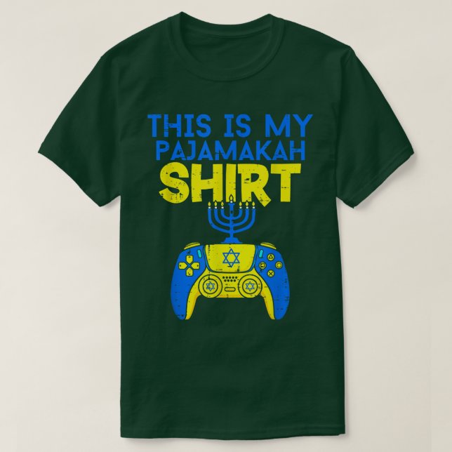 Camiseta Funny Hanukkah Pajama Gaming Menorah Video Control (Diseño del anverso)