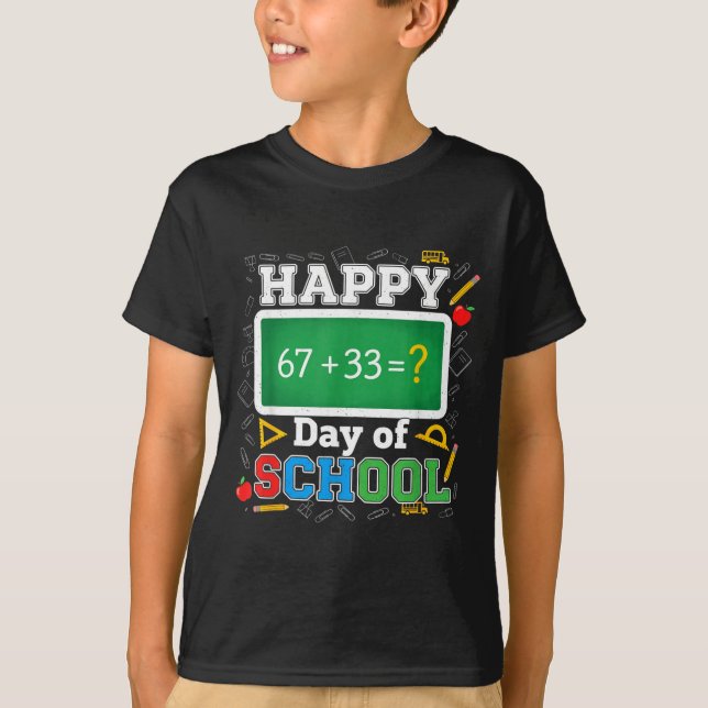 Camiseta Funny Happy 100 Days Of School Math Teacher Six Se (Anverso)