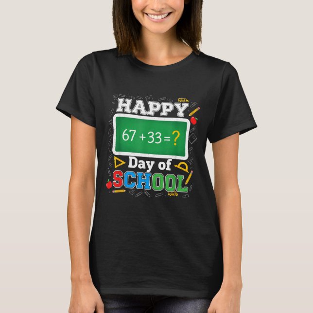Camiseta Funny Happy 100 Days Of School Math Teacher Six Se (Anverso)