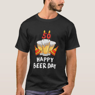 Camiseta Funny Happy 50th Birthday 50 Year Beer Day Par