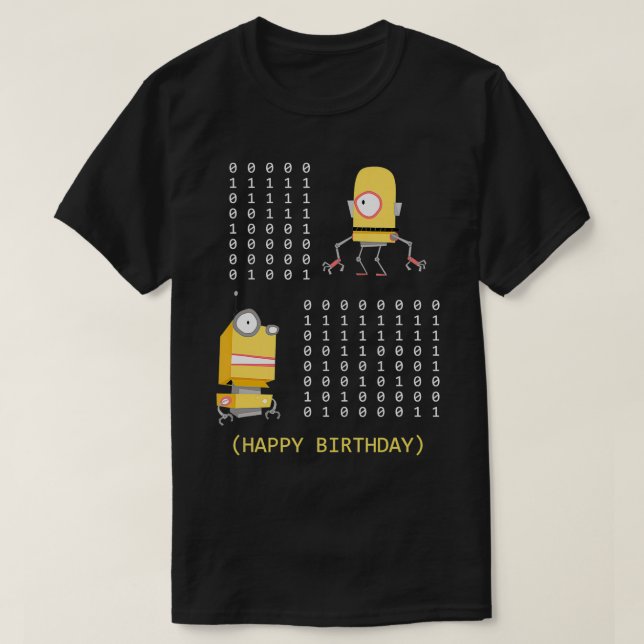 Camiseta Funny Happy Birthday Binary Code Programmer Develo (Diseño del anverso)