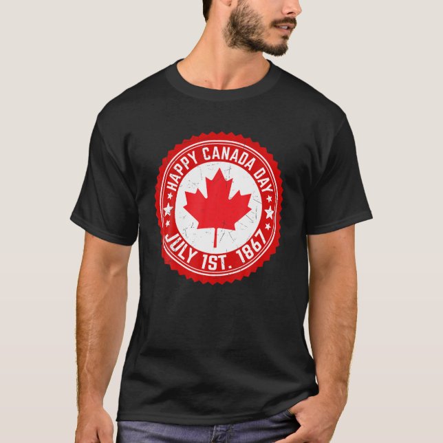 Camiseta Funny Happy Canada Day Julio 1867 Maple Leaf Canad (Anverso)