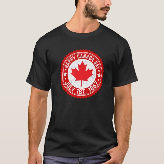 Camiseta Funny Happy Canada Day Julio 1867 Maple Leaf Canad (Anverso)