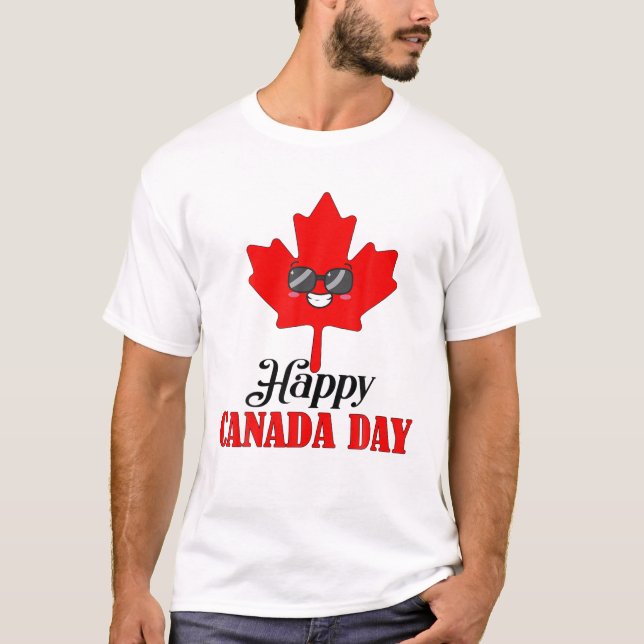 Camiseta Funny Happy Canada Day Maple Leaf (Anverso)