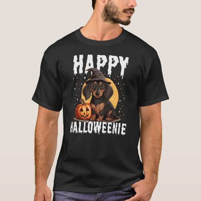 Camiseta Funny Happy Halloweenie Halloween 2024 Weiner Dog  (Anverso)
