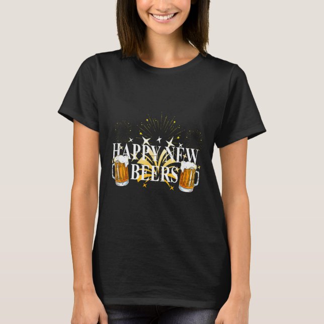 Camiseta Funny Happy New Beers Drinking 2021 Nye Party Happ (Anverso)
