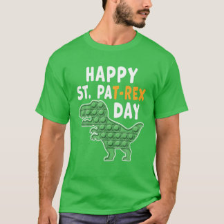 Camiseta Funny Happy St Patricks Day Rex Dinosaur Pop Fidge