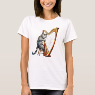 CAMISETA FUNNY HARP CAT