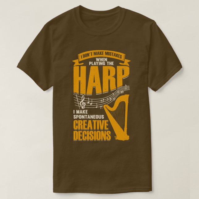 Camiseta Funny Harp Player Música de músico Harpist Regalo (Diseño del anverso)