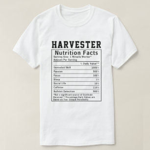 Camiseta Funny Harvester Nutrition Hechos Personal del empl