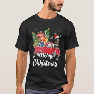 Camiseta Funny Havanese monta camioneta roja Feliz Navidad 