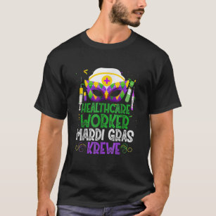 Camiseta Funny Healthcare Worker Krewe Mask Mardi Gras Carn