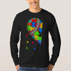 Camiseta Funny Heart Baseball Autism Awareness Support Love
