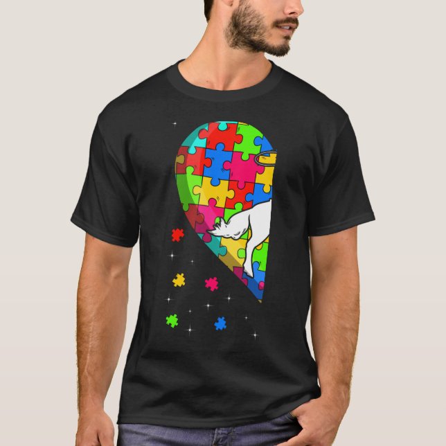 Camiseta Funny Heart Equestrian Autism Awareness Support Lo (Anverso)