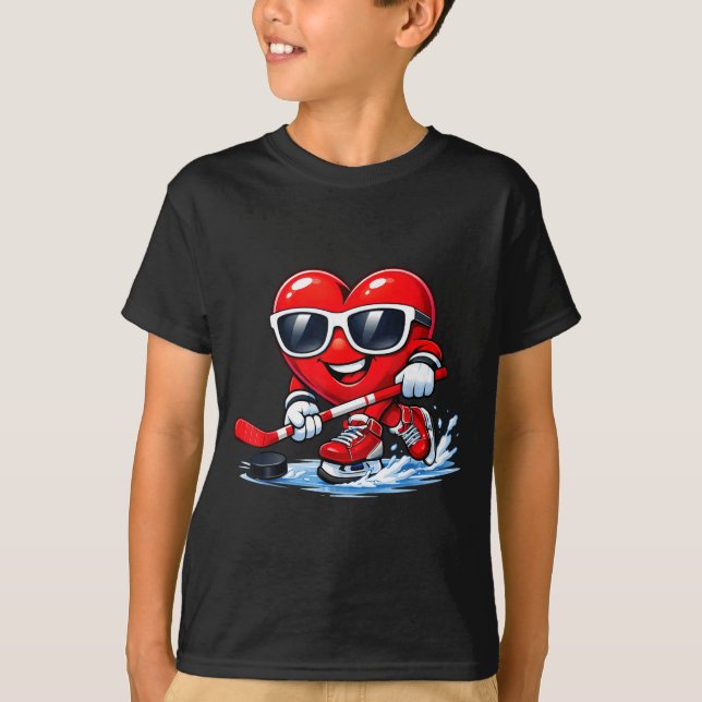 Camiseta Funny Heart Playing Hockey Apparel  (Anverso)