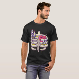 Camiseta Funny Heart & Ribcage Personalizado - Quirky T-Shi
