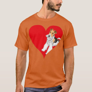 Camiseta Funny Heart Shape Wire Fox Terrier Dog Valentine