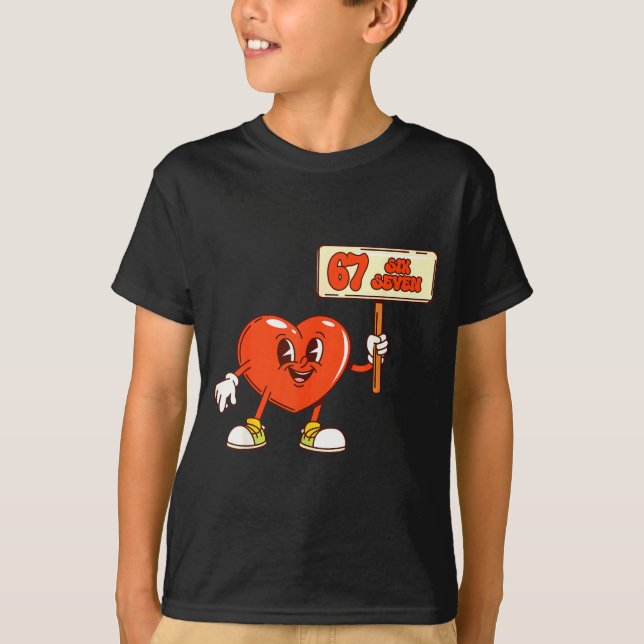 Camiseta Funny Hearts 67 Valentine Six Seven Meme Gen Alpha (Anverso)